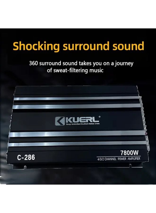 C 286 7800 واط كحد أقصى مضخم صوت سيارة 4 قنوات تحسين جهير صوت محيطي 360 درجة - Image 5